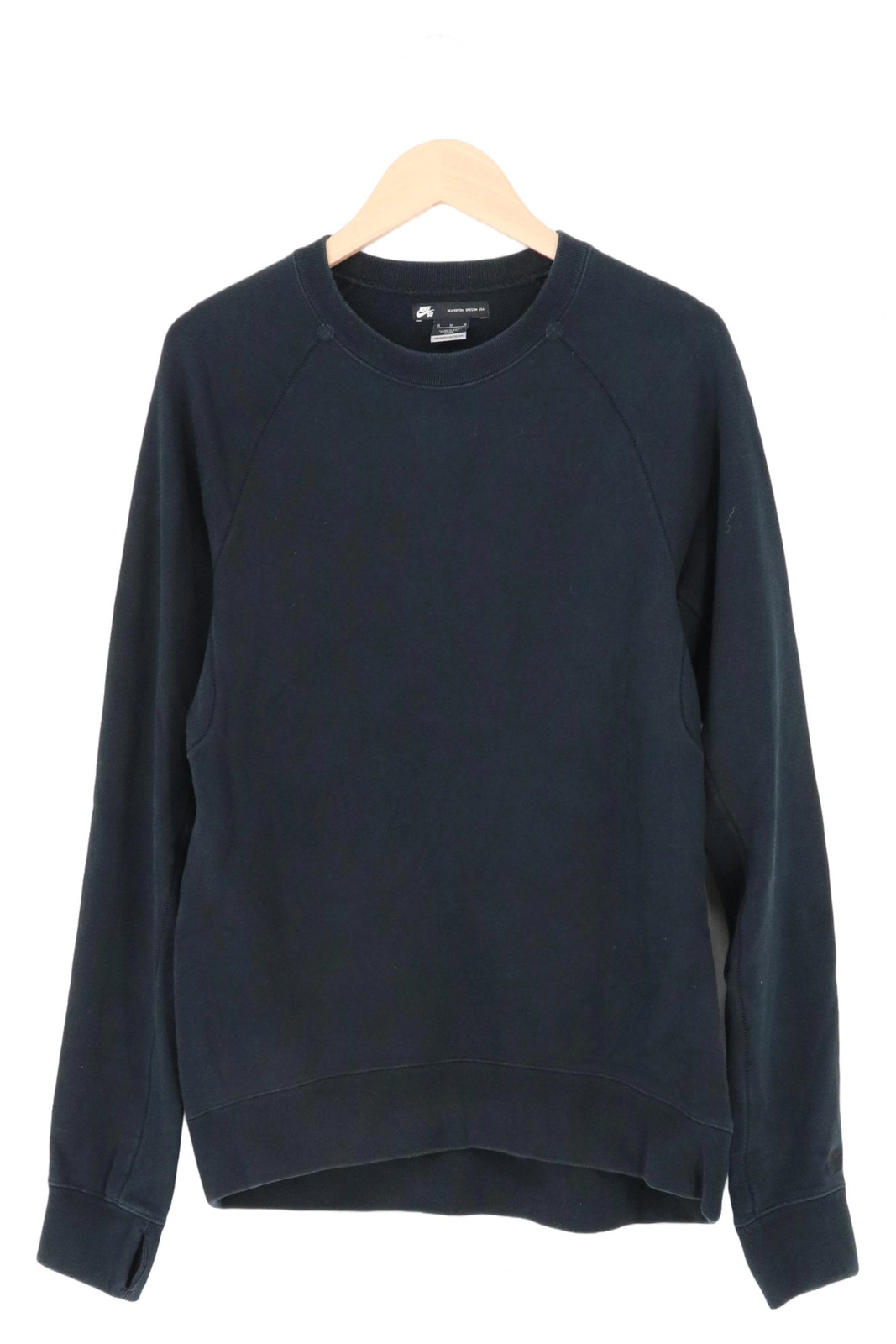 NIKE Sweatshirt Herren Gr. M Schwarz Baumwolle Casual Sport Logo Tasche