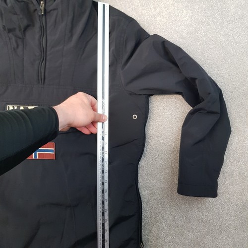 Napapijri Rainforest Mens Jacket Medium Dark Blue Anorak Winter Fleece Lined - Picture 11 of 15