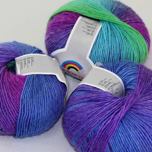 Hot 3Balls*50g Soft Cashmere Wool Rainbow Wrap Shawl DIY Hand Knitwear Yarn 09 - Picture 2 of 24