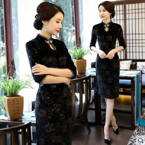 Niñas Estilo Chino Tradicional Modificado Cheongsam Nuevo Vestido Qipao Banquete Fiesta - Imagen 21 de 39