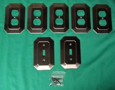 Matching Single Toggle Wall Plate Light Switch/Outlet Cover Metal Brushed Nickel