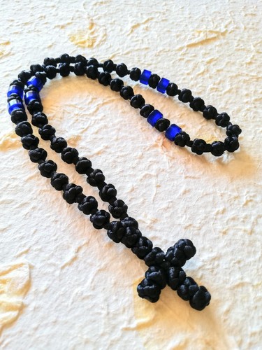 50 Azul negro KOMBOSKINI, Cuerda de oración oriental religiosa Regalo espiritual - Imagen 4 de 10