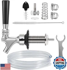 Hilangsan Draft Beer Line Shank Faucet Kit 3” Beer Faucet Shank Self-Closing 