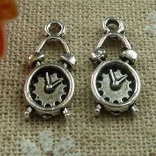 Free Ship 220 pcs tibetan silver clock charms 20X8mm L-1694