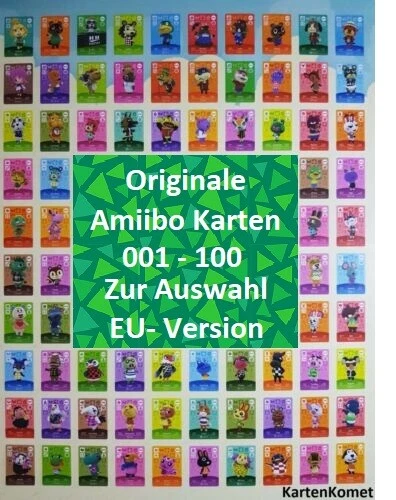 NINTENDO Animal Crossing Originale Amiibo Karten Serie 1 Auswahl Nr 001-100 EU-Version