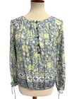 Lucky Brand women's printed long sleeve peasant floral top size M/M