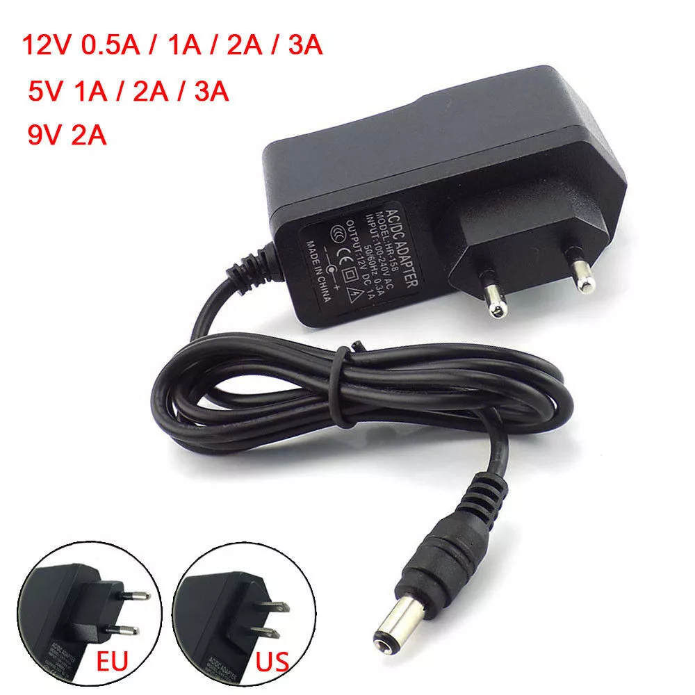 Input 100~240V AC 50/60Hz UK EU Us Plug DC 12V 0.5A 1A Universal