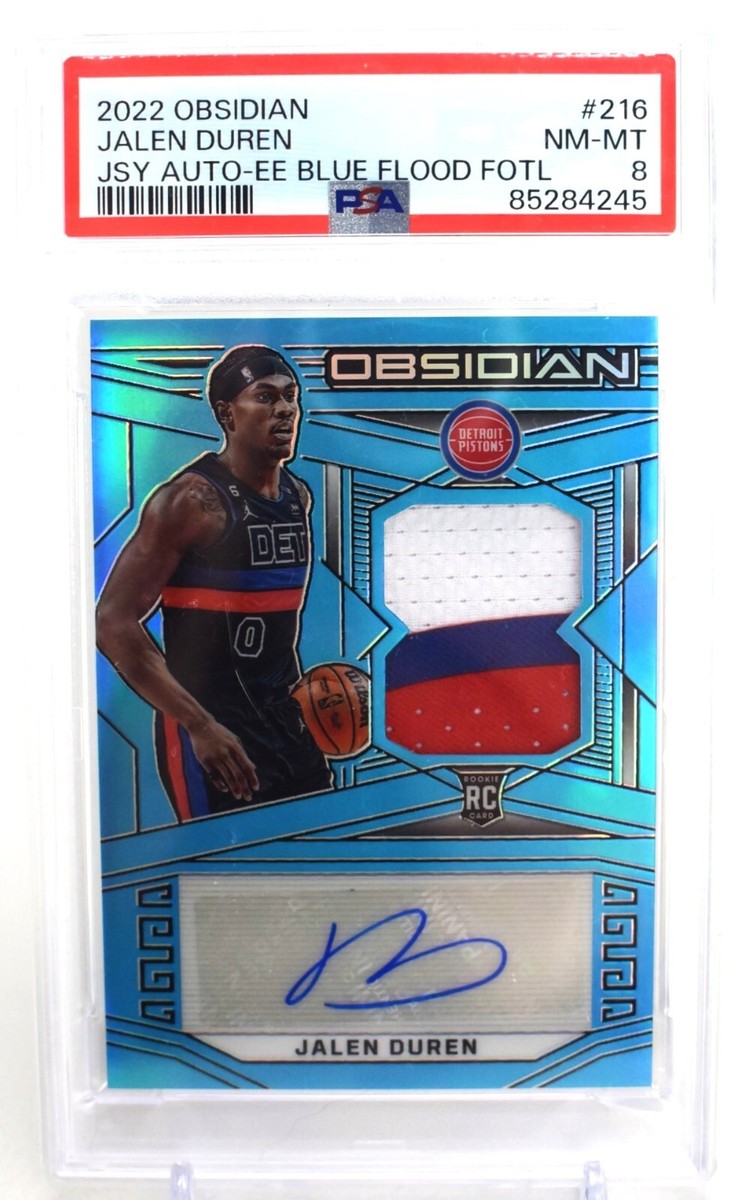 2022 Panini Obsidian Blue Flood FOTL Jalen Duren RPA /27 Rookie 