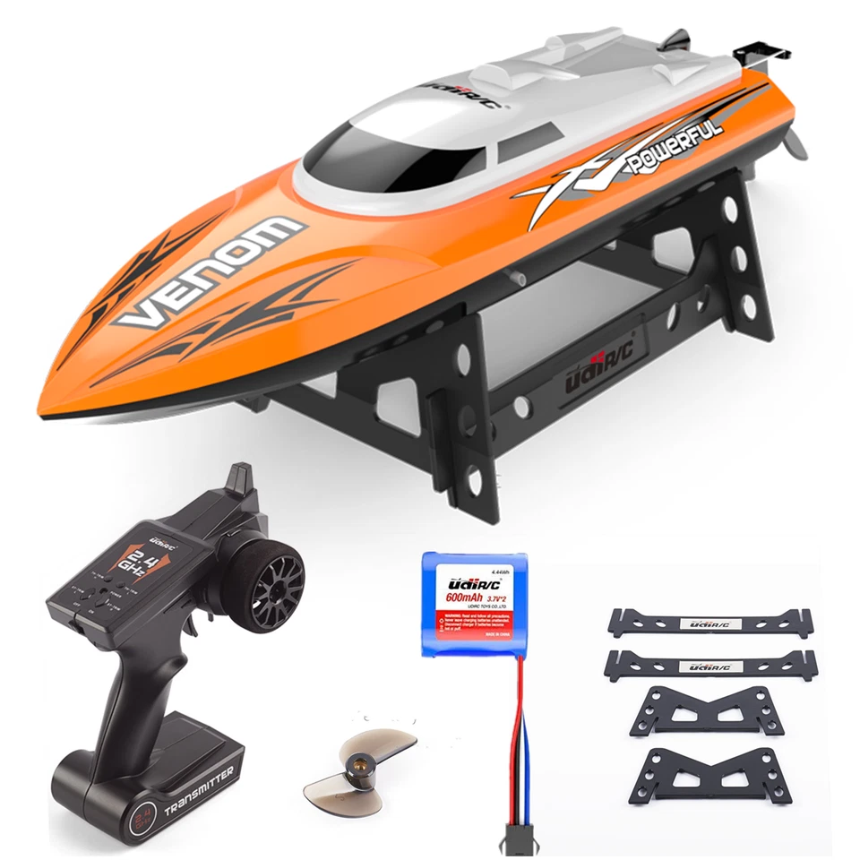 Udirc RC Boat 2.4GHz Remote Control High Speed RC Electric Boats Orange Gifts US - Image 3 of 4