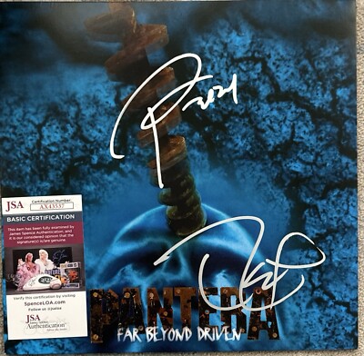 PHIL ANSELMO & REX BROWN SIGNED PANTERA FAR BEYOND DRIVEN VINYL - JSA COA