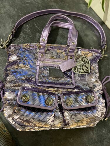 Coach Madison Purple Handbag 16261 Authentic Leather Bag Japan 