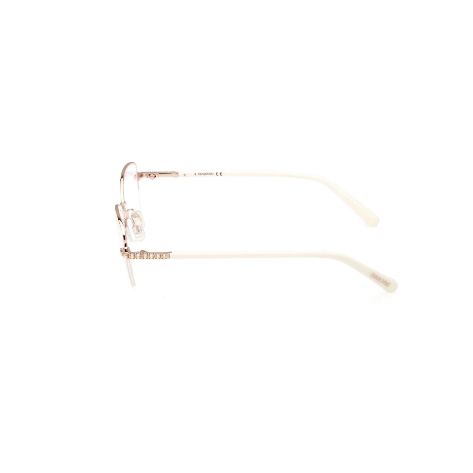 Swarovski SK5472 025 White Half Rim Metal Optic Eyeglasses Frame 53-15-140 - Image 3 of 4