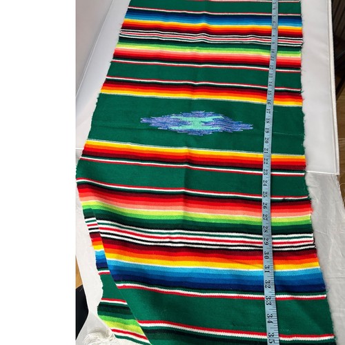 19" x 38" Mexican Serape Table Runner Colorful Stripes Embroidered Accent Decor - Picture 11 of 12