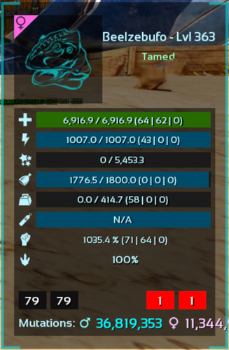 ARK Survival Ascended PvE PC/XBOX/PS Top Stats Beelzebufo 1035m Imprinted (frog) - Picture 13 of 13