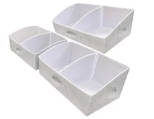 3 Packs Closet Storage Bins - Trapezoid Large Storage Box - Foldable Fabric B...