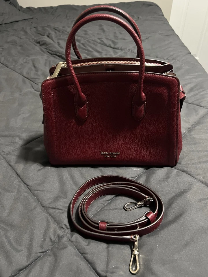 Kate Spade Knott Medium Leather Satchel - Autumnal Red - Image 3 of 4