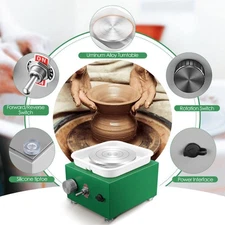 Mini Pottery Wheel Machine 6.5cm 10cm Double Turntables DIY Forming Machine US