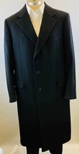 Ermenegildo Zegna Size 54R Black Wool Overcoat