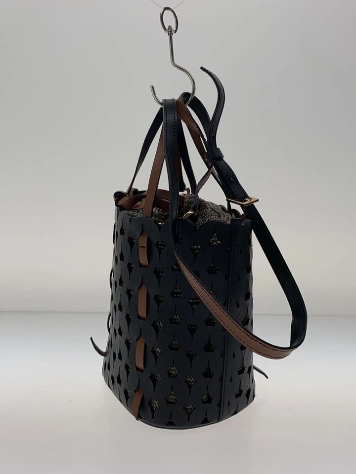 Anita Bilardi Cancer Volcanic Tote Bag Black Leather Basket Bag - Image 2 of 4