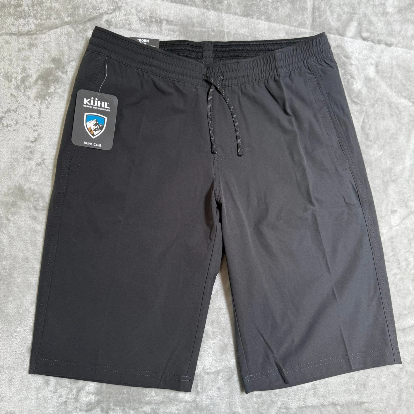 Kuhl Freeflex Shorts Mens Medium Black 12" Inseam Drawstring Stretch New NWT