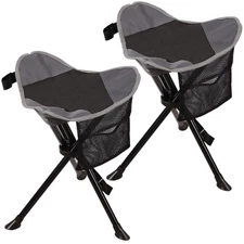 2 Pack Folding Tripod Stools for Adults, Lightweight Portable Camping Stools ...