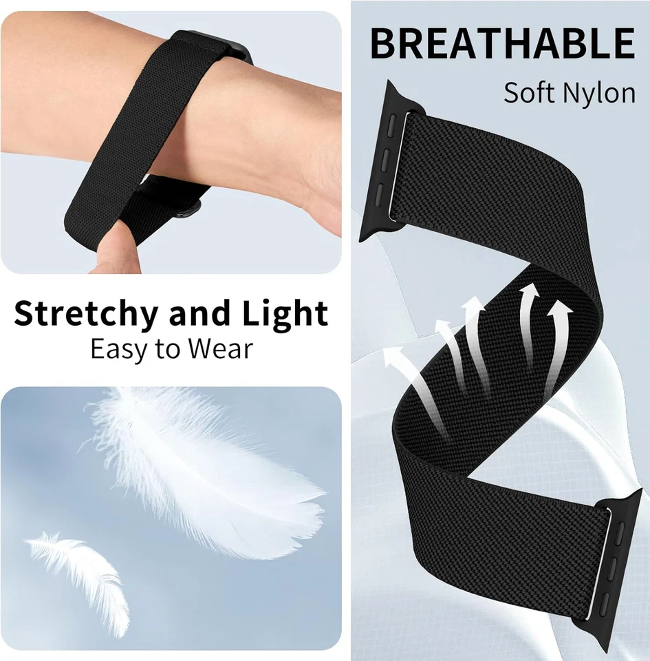 Cinturini Elastico Compatibile Con Cinturino Apple Watch 40Mm 44 Mm 42Mm 46Mm 41 - Immagine 2 di 4