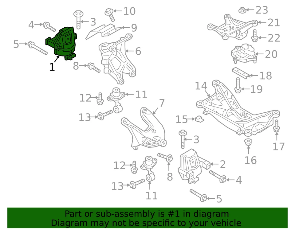 Soporte de motor original Audi 4M0-199-372-GH Foto 2 de 2