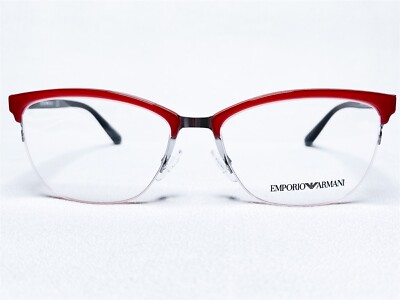 NEW Emporio Armani EA1066 3207 Mens Gunmetal/Red Modern Eyeglasses Frames 54/16