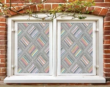 3D Color Stripes O517 Window Film Print Sticker Cling Stained Glass UV Block Am