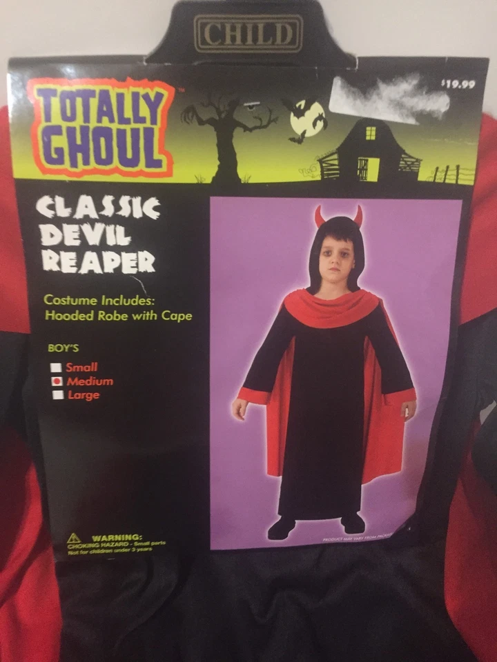 *NUEVO Disfraz Clásico Devil Reaper Halloween para Niños Talla Mediana Foto 3 de 3