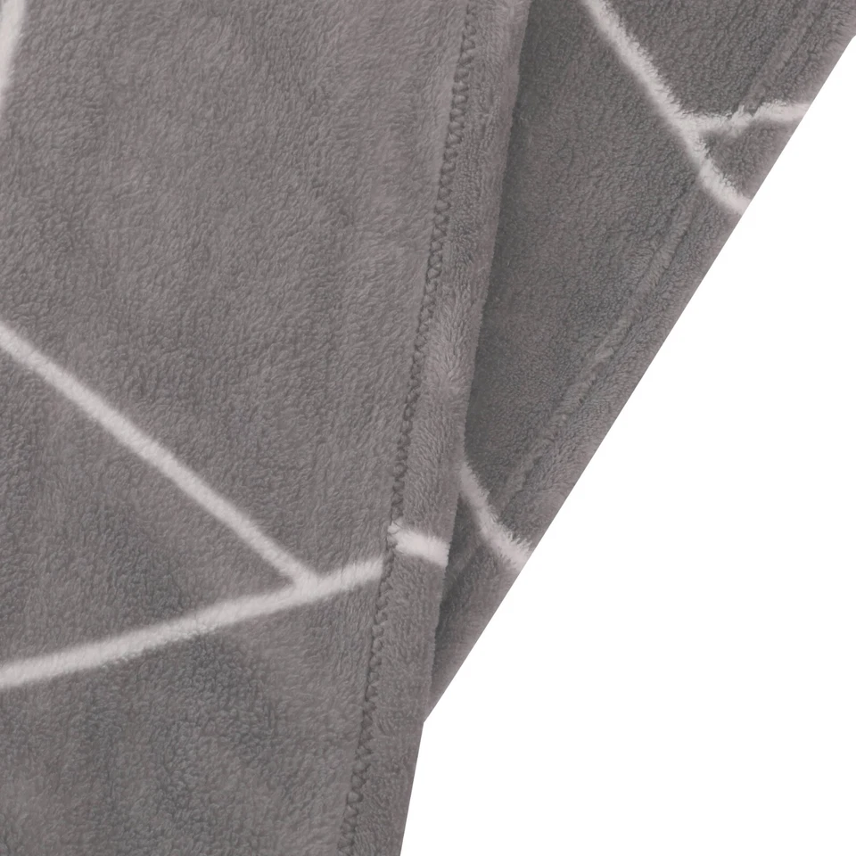 Kuscheldecke Geometrisch Grau Tagesdecke Kuschelig Flauschig Couch Sofa Decke - Bild 3 von 4