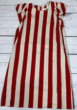 Lewitt Womens Short Flutter Sleeve Mini Dress Size Small Red Beige Stripe