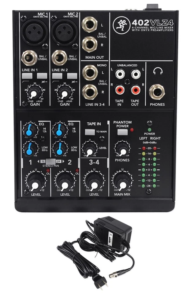 Mackie 402VLZ4 4-Channel Analog Low-Noise Mixer w/ 2 ONYX Preamps+Backpack - Image 2 of 4