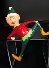 Elf Shelf Ledge Sitter 6" Hard Plastic Sun Hill Industries VTG 1981 Hong Kong