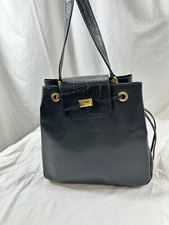 Vintage genuine GIANFRANCO FERRE black leather structured shoulder bag