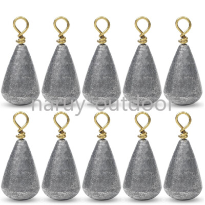 20PCS Lead Fishing Weights Sinkers Drop Shot Weights with Brass Swivels For  Bass