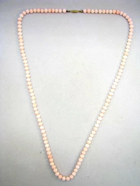 Engelshautkoralle Korallen Perlen Kette Collier mit Schraubschließe - Bild 4 von 4