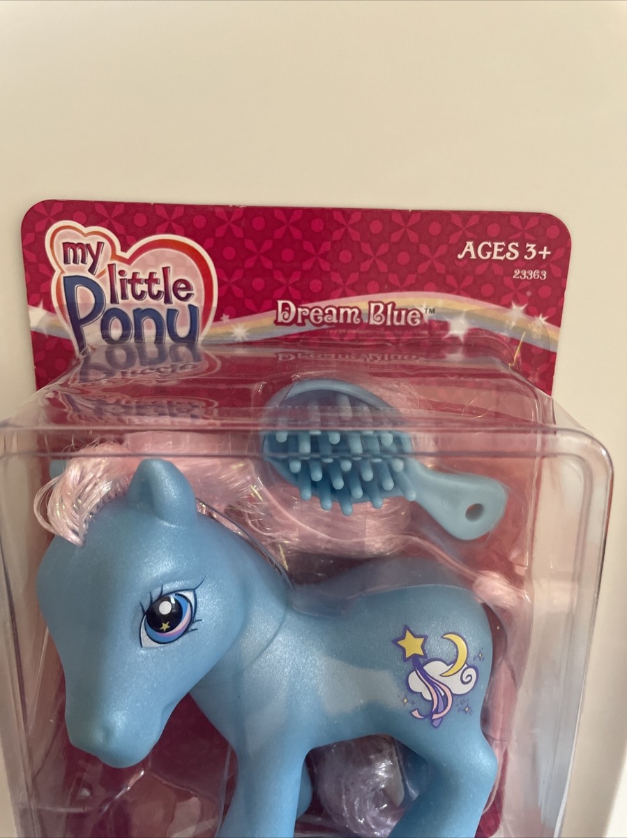 My Little Pony 2005 DREAM BLUE Pearlized NRFB Hasbro Glitter Hair
