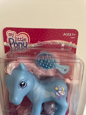 My Little Pony 2005 DREAM BLUE Pearlized NRFB Hasbro Glitter Hair