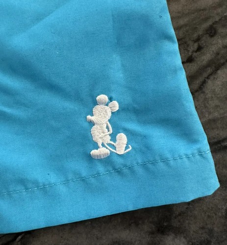 Disney Parks Mickey Shorts Girls 10 Teal Blue Aqua Polka Dot Embroidered - Picture 2 of 5