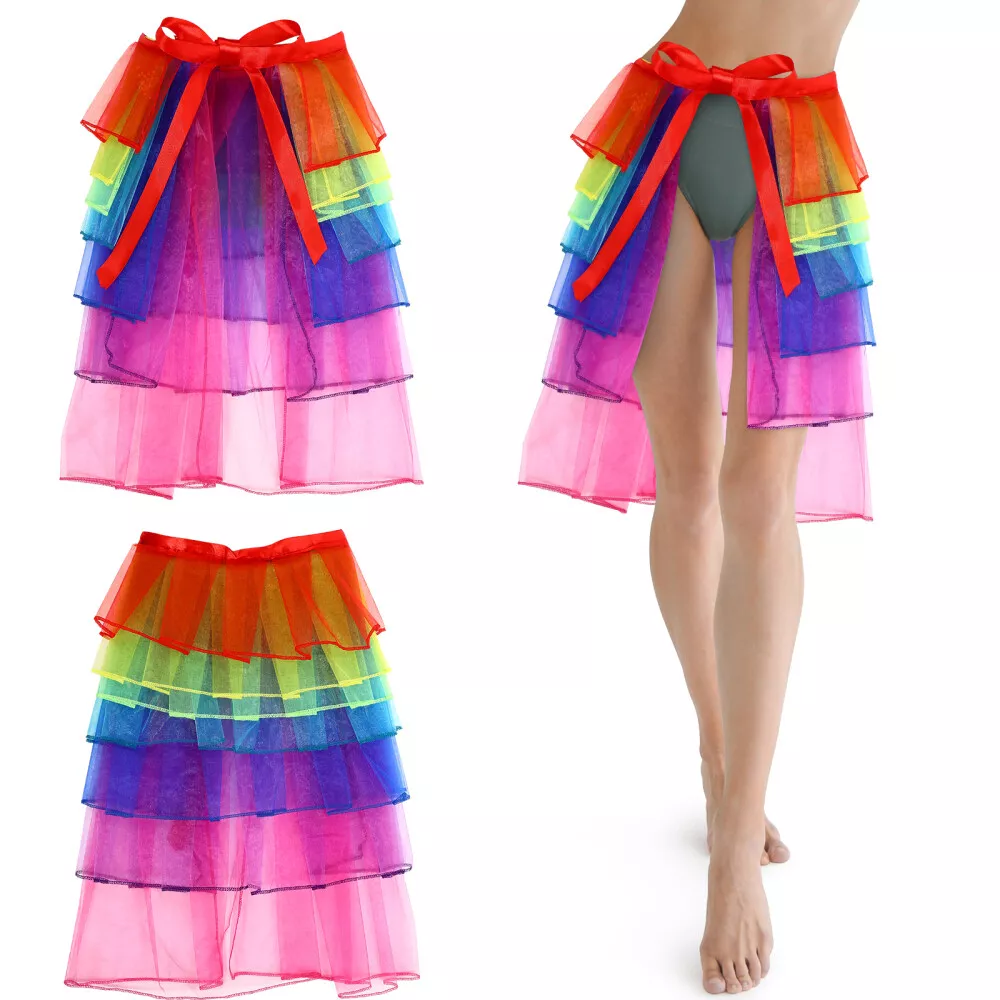 Women Fashion Mid Length Tutu Dress Adult Dress Mesh Half Skirt Wrap Skirts