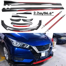 Front Bumper Lip Spoiler Body Kit Side Skirt Carbon Fiber For NISSAN VERSA