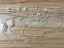 5PCS NEW CLEAR COILED ACOUSTIC TUBE WITH EARTIP - RADIO EARPIECE HEADSET MIC