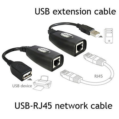 New USB 2.0 Male To Female Cat6 Cat5 Cat5e 6 Rj45 LAN Ethernet Network Extender - Afbeelding 2 van 6
