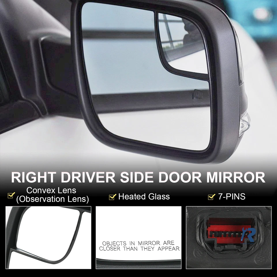 Espejo retrovisor lateral ligero para pasajero 7 cables apto para Ford Explorer 2016-2019 FO1320554 Foto 3 de 4