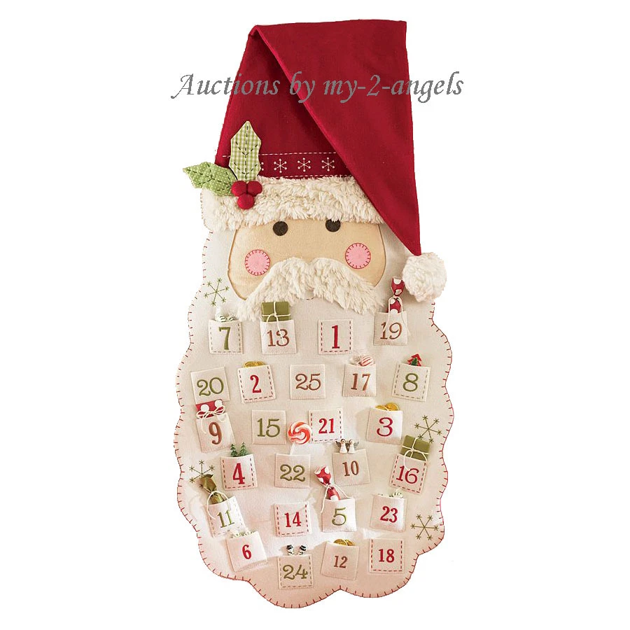 Pottery Barn Kids Christmas SANTA FACE Advent Countdown Calendar NO NAME/NO MONO - Image 2 of 2