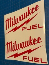 Milwaukee Fuel Decal Sticker Set Red White Collectible Vehicle Stickers