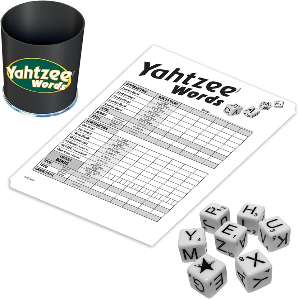 Winning Moves Yahtzee Words Games EE. UU., Family Word Game Versión de Yahtzee para 2 Foto 4 de 4