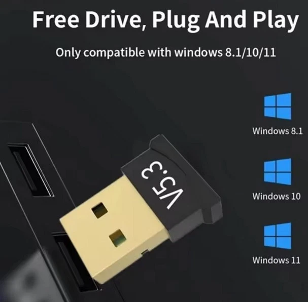 USB BLUETOOTH 5.3 ADAPTER  WIRELESS TRANSMITTER EMPFÄNGER DONGLE RECEIVER STICK - Bild 4 von 4