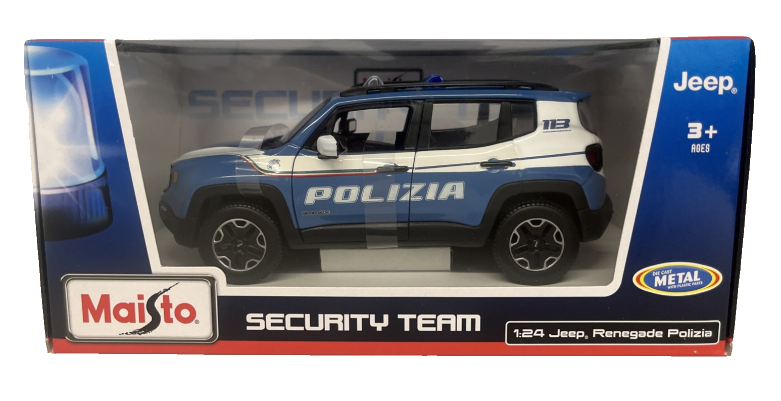 Maisto 1/24 Jeep Rengade Polizia Security Team - Die-Cast & Plastic
